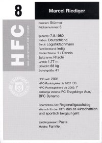 Hallescher FC - Rckseite