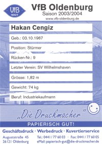 VfB Oldenburg - Rckseite